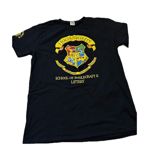 Harry Potter Fan T-Shirt Hogweights School of Swolecraft & Liftery Flex Comics L - Picture 1 of 5